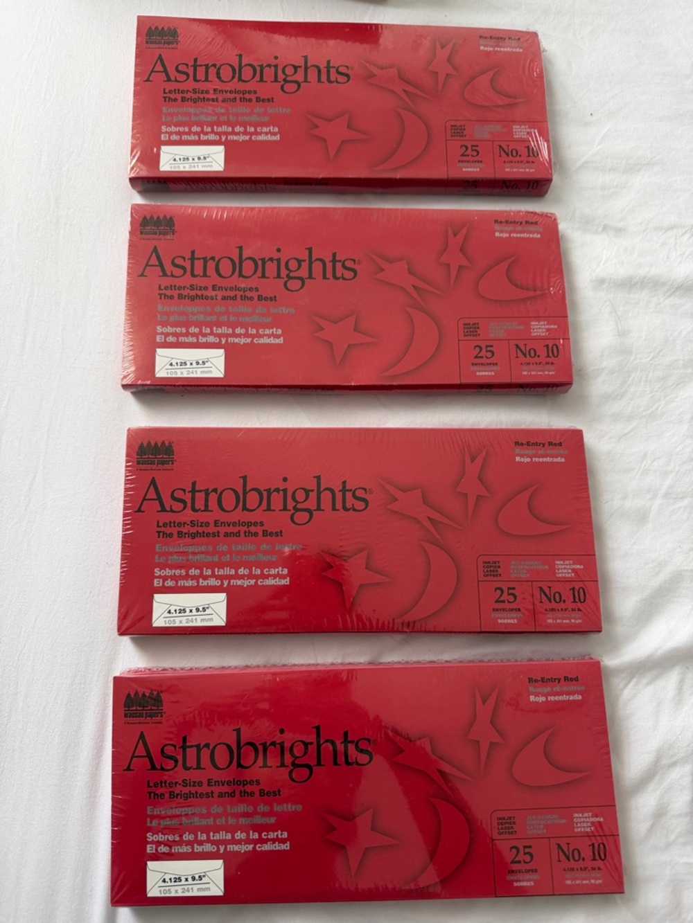Astrobrights Letter-Size Envelopes - Red (4 Pack)